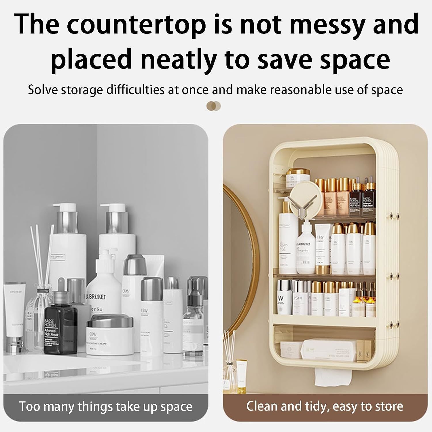 5 Tier Makeup Organizer for Vanity, High Capacity Bathroom Countertop Organizer, Perfume Organizer