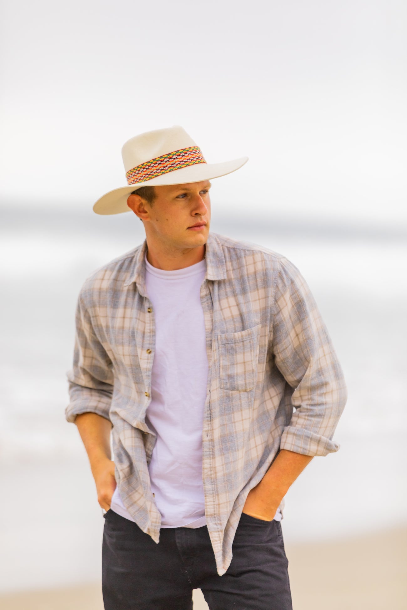 Speckled White Western Hat