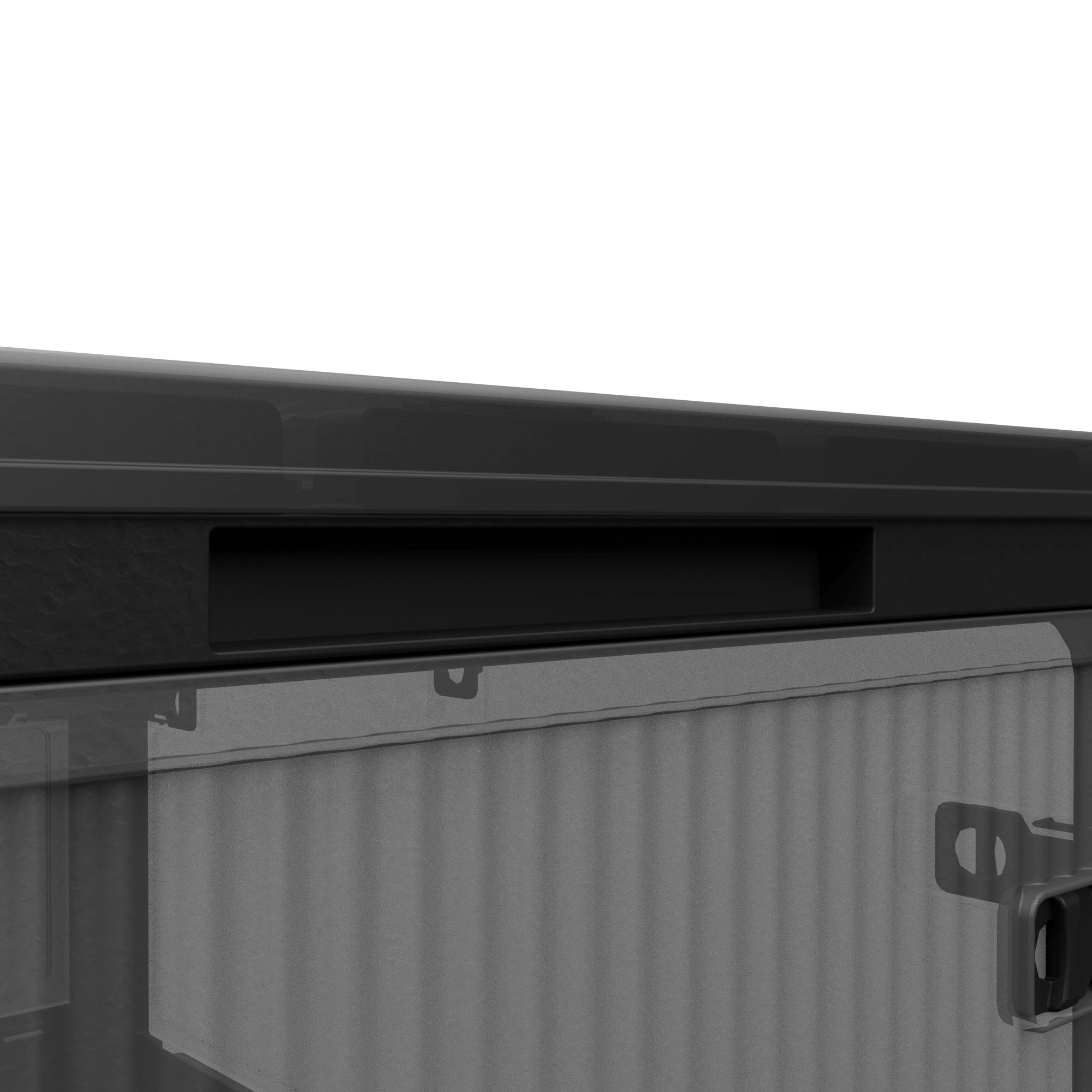 506QT 4-Pack Transparent Stackable Storage Bins with 5 Doors to Open with Wheels, Folding Plastic Craft Containers Large Closet Organizers Box for Bedrooms Living Rooms Study Kids' Toys, Black