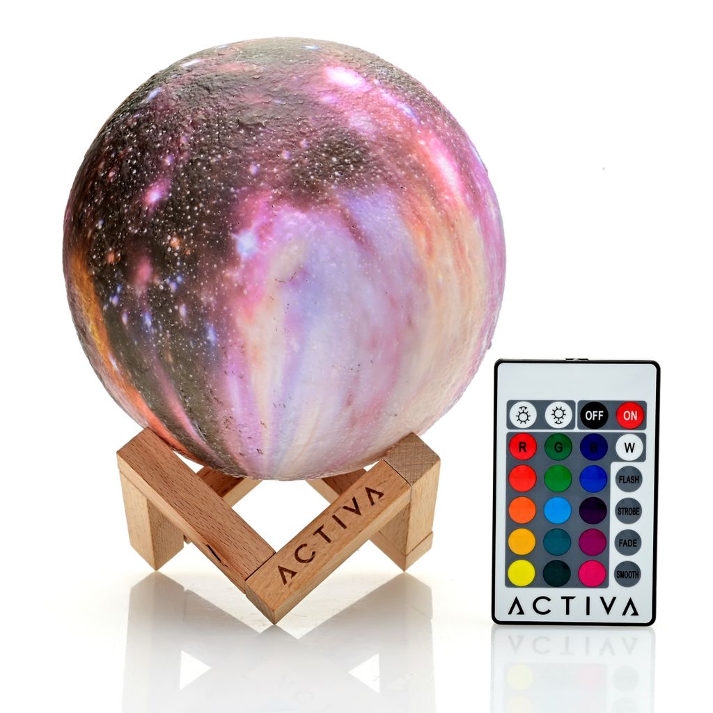 Activa Moon Lamp Galaxy Night Light w/ Stand and Remote by Steals