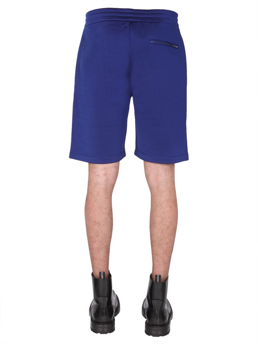 Alexander Mcqueen Men Shorts With Embroidered Logo