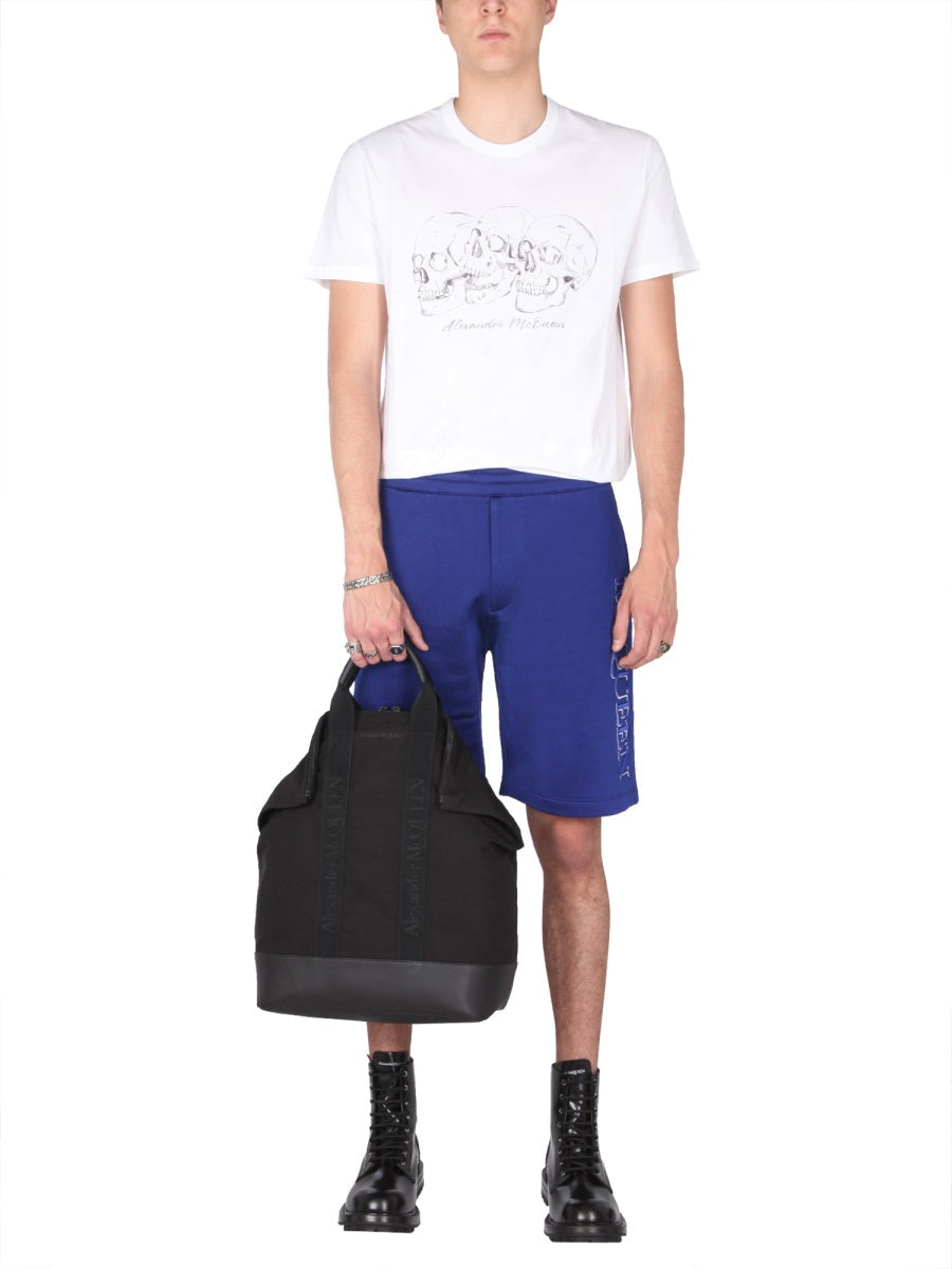 Alexander Mcqueen Men Shorts With Embroidered Logo