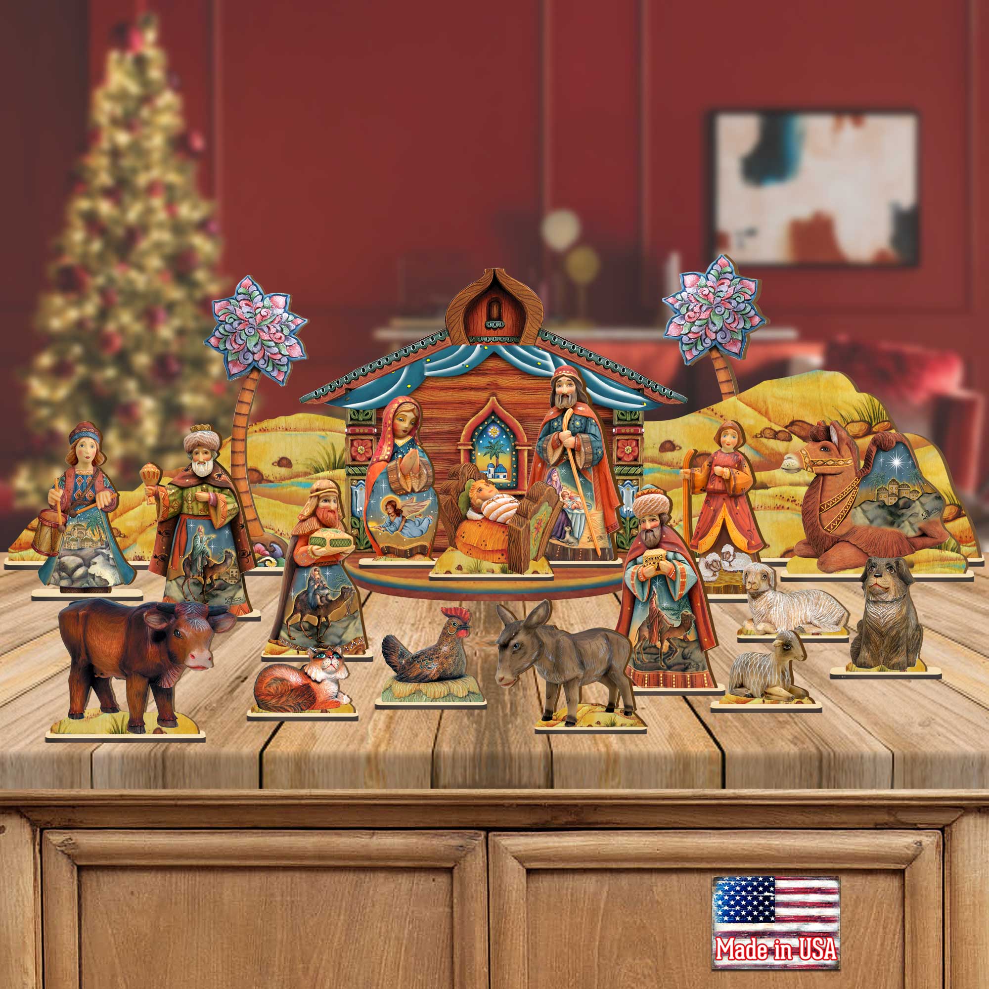 Nativity Village Decorative Set of 21 by G. DeBrekht - Nativity Holiday Decor - 852720-S21