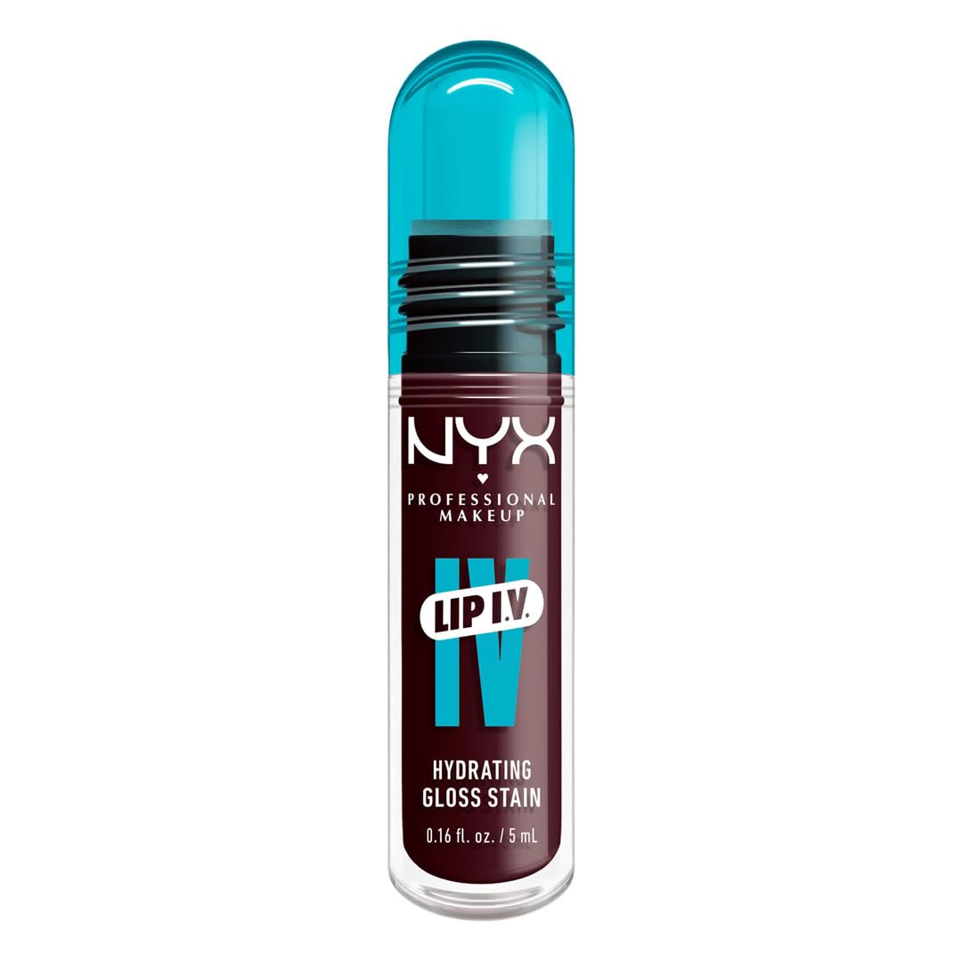 NYX PROFESSIONAL MAKEUP Lip IV Hydrating Glossy Lip Stain with 12HR Hydration - Drippin In Rose (Pink)
