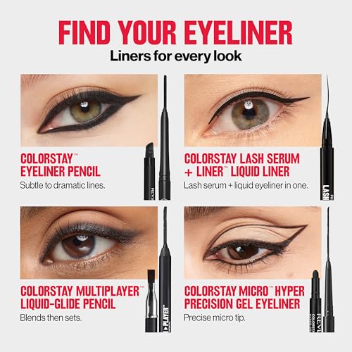 Revlon ColorStay Pencil Waterproof Eyeliner, Smudge-Proof, Eye Makeup with Built-In Sharpener, 202 Black Brown, 0.01 oz