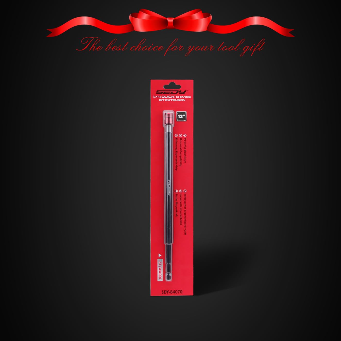 5-Piece 2", 4", 6", 12", 17" Extra Long Magnetic Screwdriver Bit Holders, 1/4 Inch Hex Shank Quick Release Extension Adapter, Durable CR-V Steel, Universal Fit for Impact Driver Bits