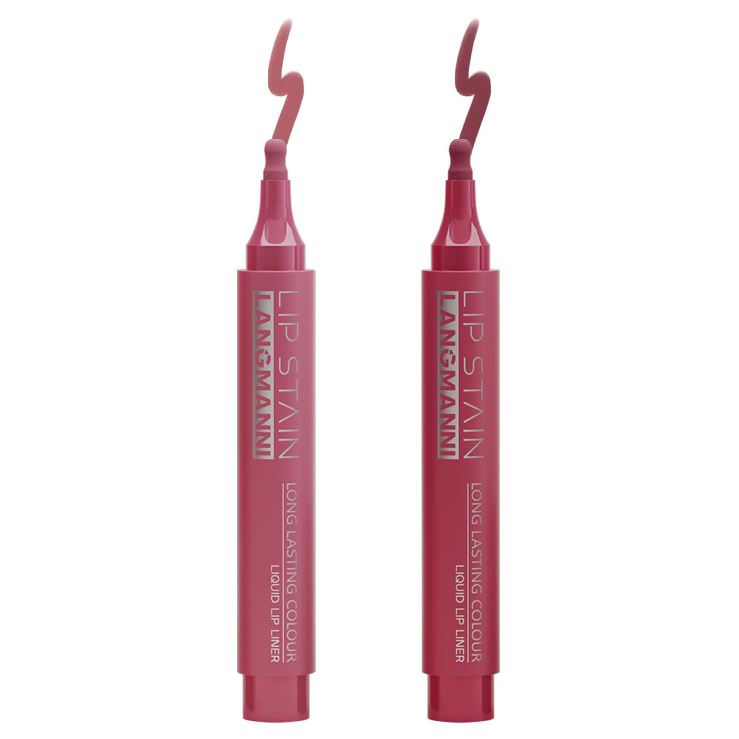 Jolilab 4 Colors Lip Stain Set:Marker Matte Liquid Lip Stain Pen,Highly Pigmented,Long-Lasting,Lip Liner Lip Contour Multi-Use.(#01+02+03+04)