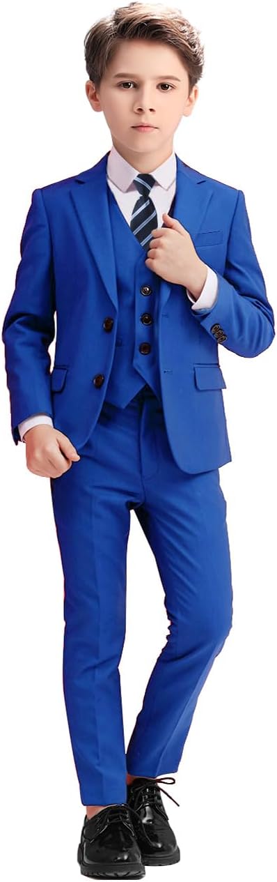 Boys Suits 5 Piece Slim Fit Suit for Kids Formal Ring Bearer Suits