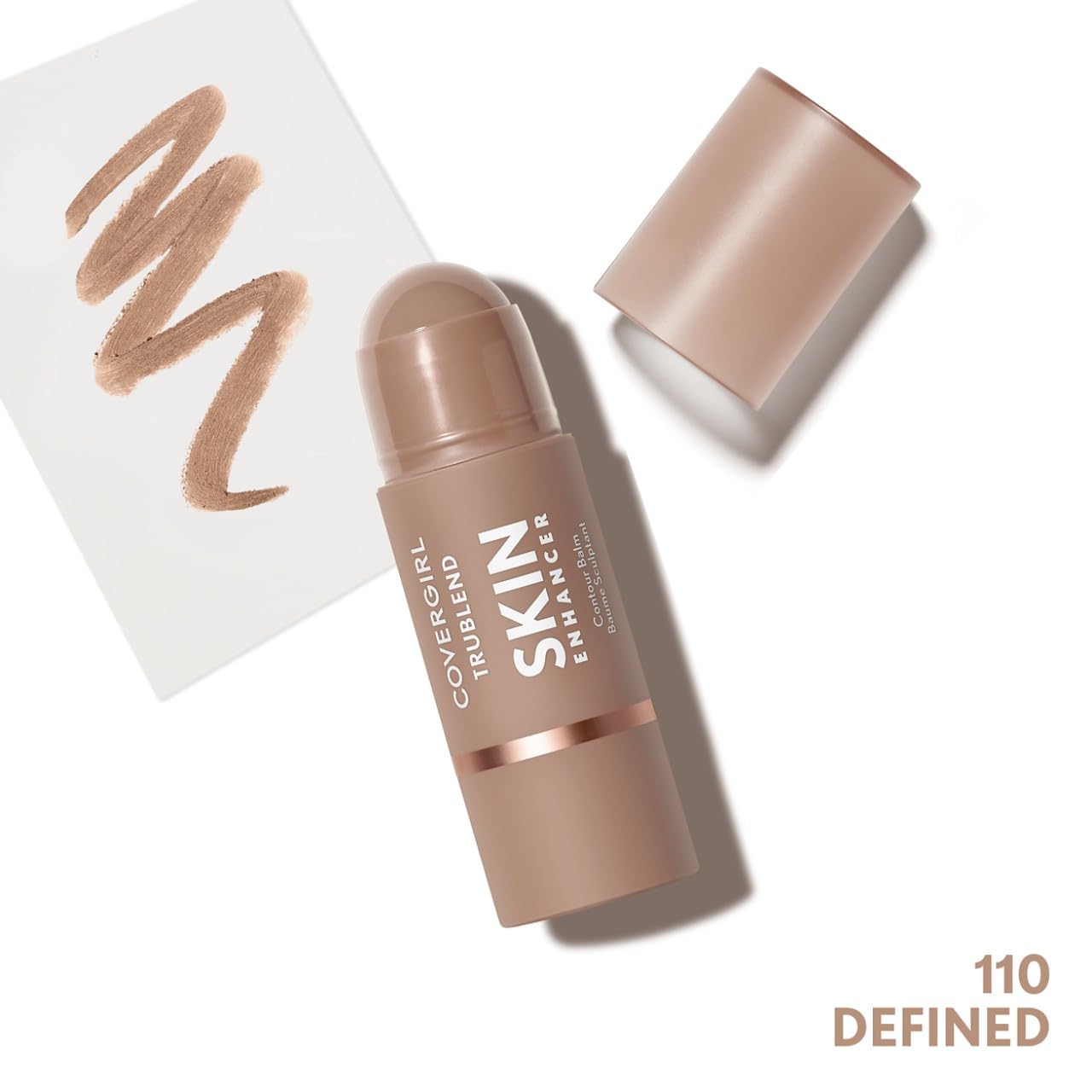CoverGirl Trublend Skin Enhancer Contour Stick Balm, 110 Defined Contour, Vegan Formula, Easy to Use, Glides on Effortlessly, Non-Greasy, Doesn't Crease, 0.21oz
