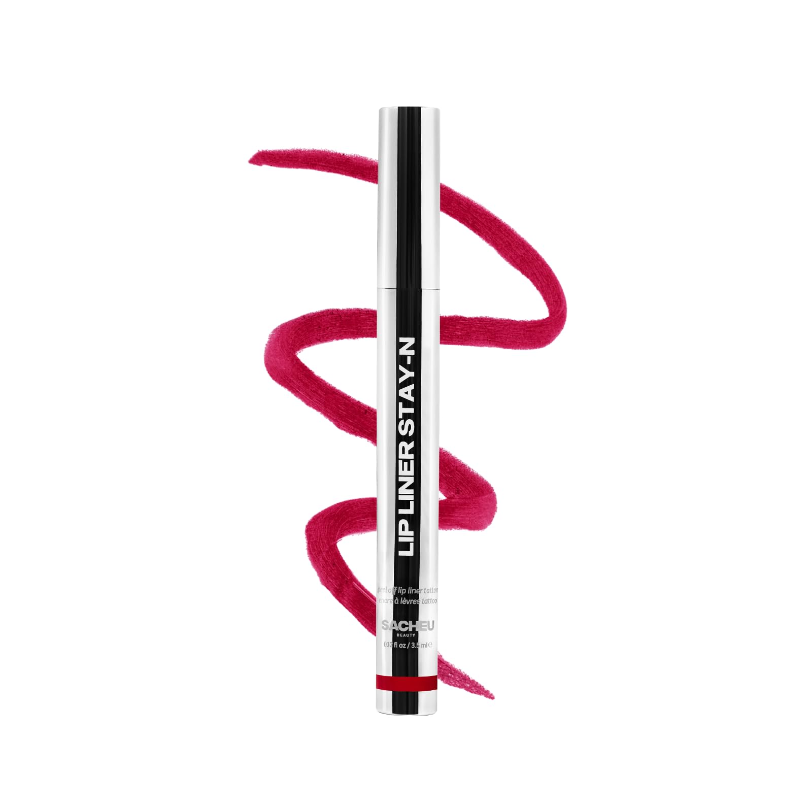 Sacheu Lip Liner STAY-N Peel Off Lip Stain — Long Lasting Matte Lip Tattoo Transfer Proof Lipstain Infused with Hyaluronic Acid & Vitamin E for All Skin Types — Vegan & Cruelty-Free, p-INKED