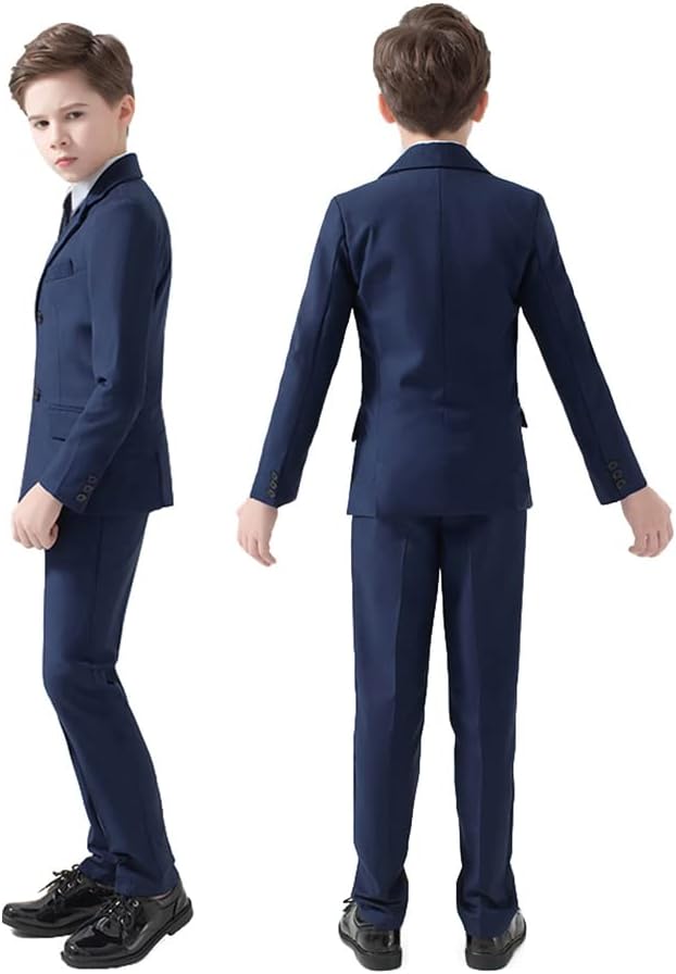 Boys Suits 5 Piece Slim Fit Suit for Kids Formal Ring Bearer Suits