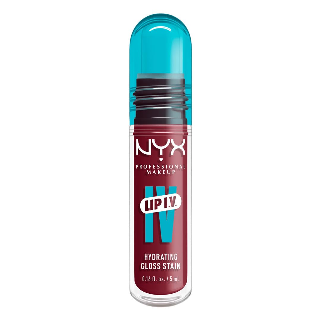 NYX PROFESSIONAL MAKEUP Lip IV Hydrating Glossy Lip Stain with 12HR Hydration - Drippin In Rose (Pink)
