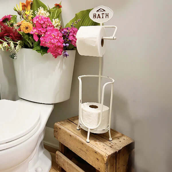 Shabby Chic Toilet Paper Stand & Holder