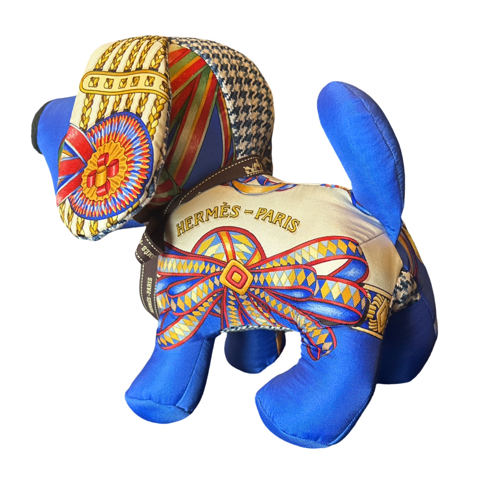 Rubans du Cheval Vintage Silk Scarf Patchwork Puppy