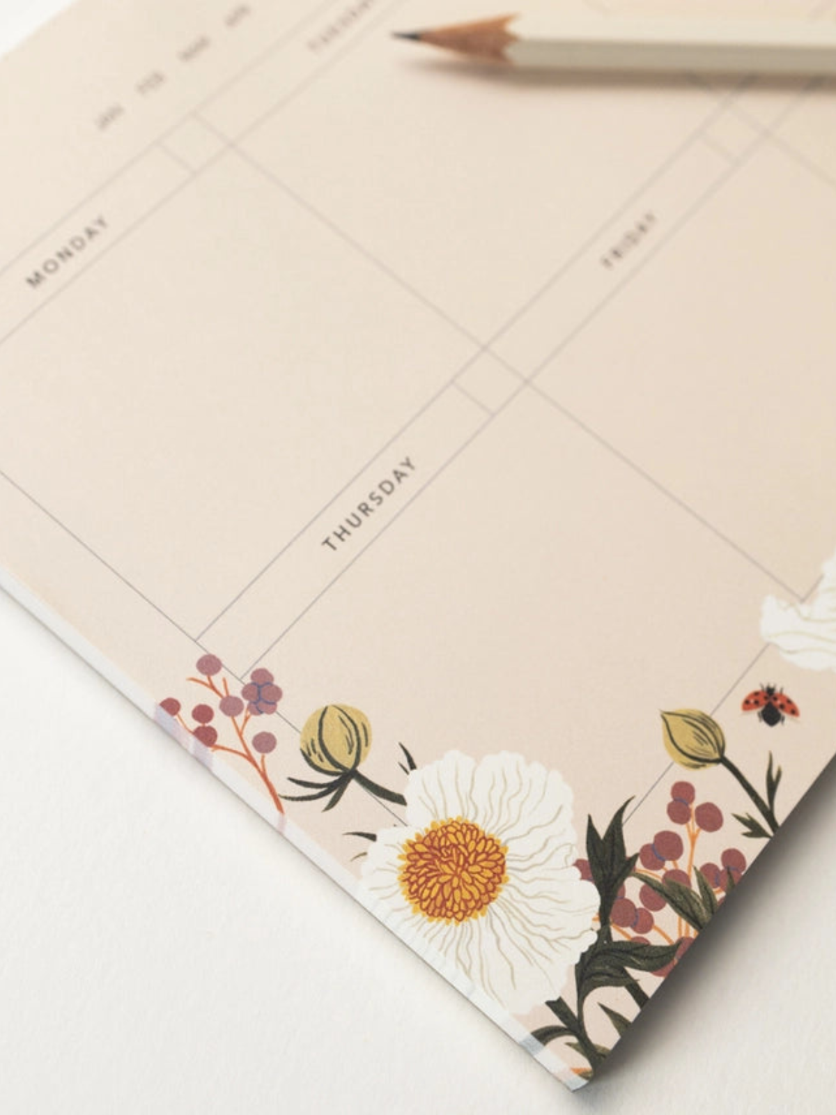 Botanical Weekly Overview Notepad