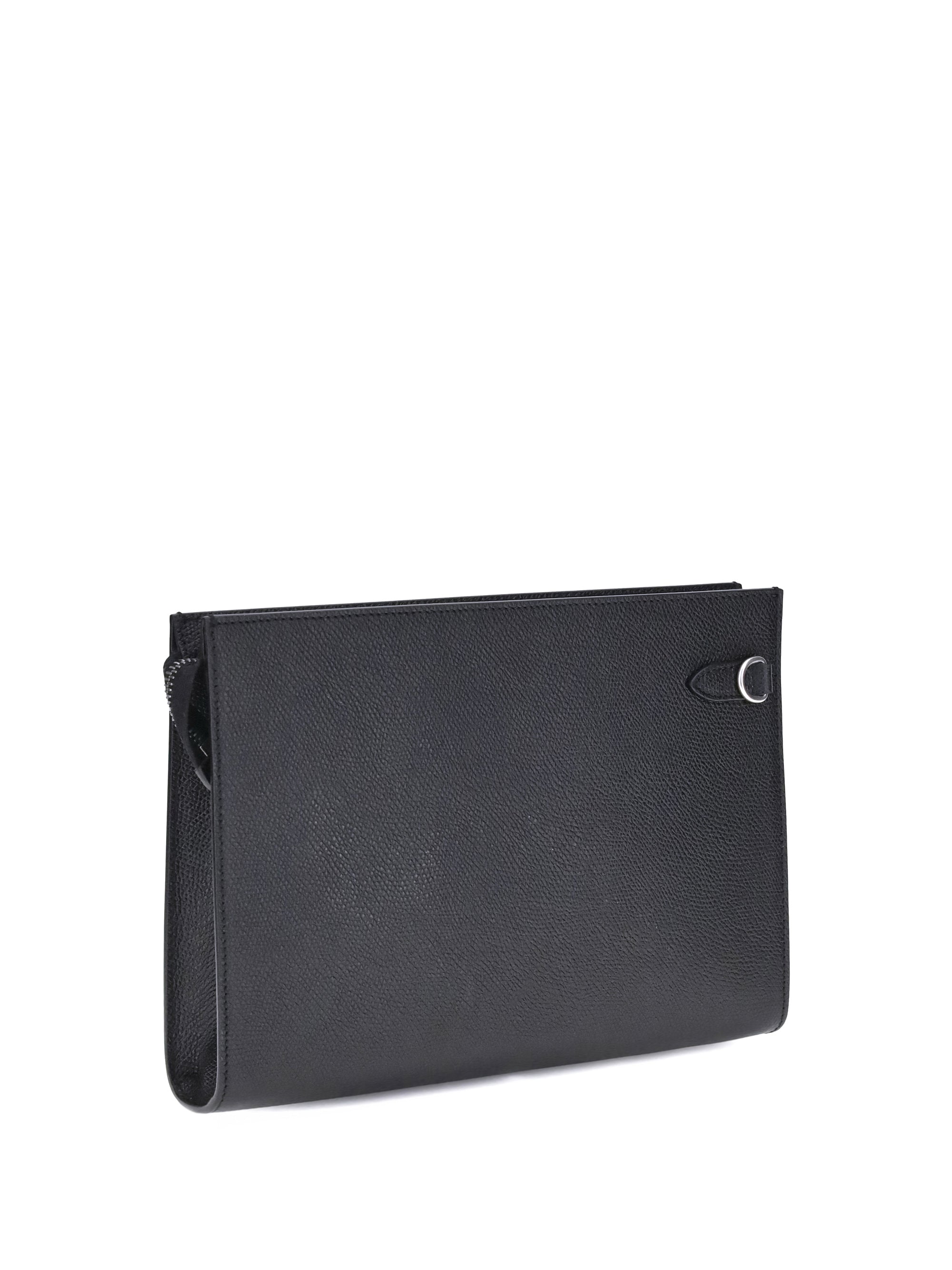 Valentino Garavani Men Grained Leather Pouch