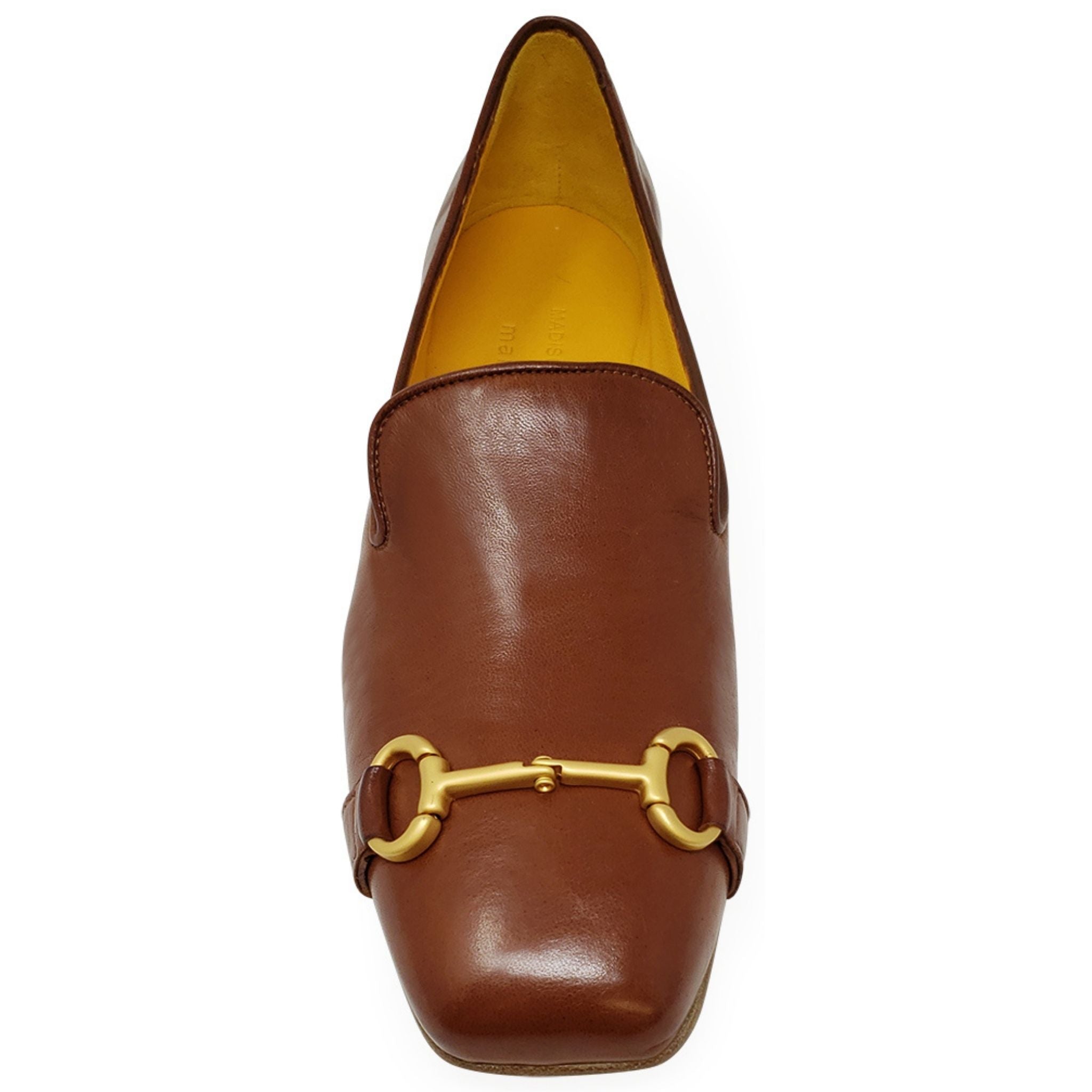 Cognac Leather Square Toe Loafer