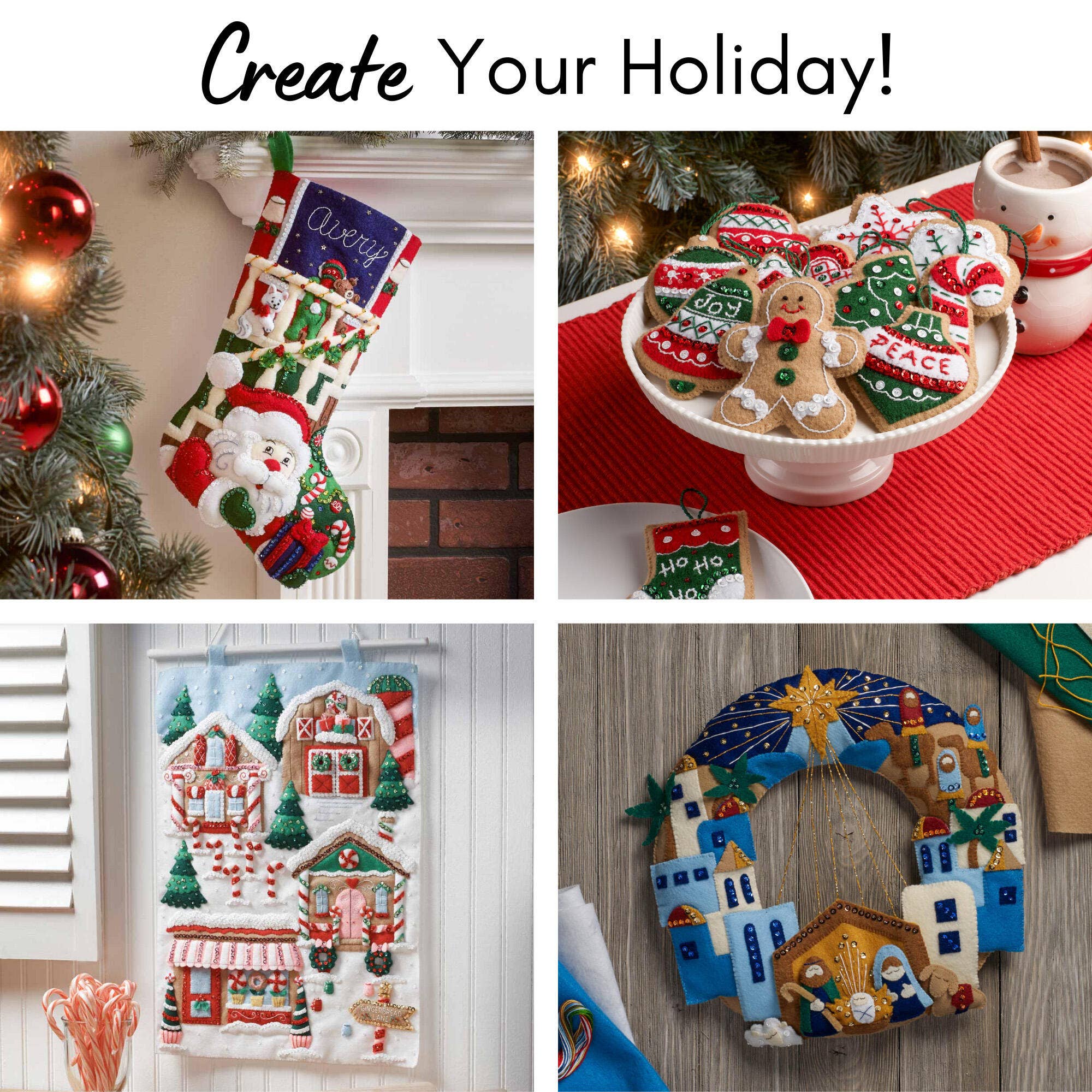Bucilla Snowy St Nick Felt Stocking