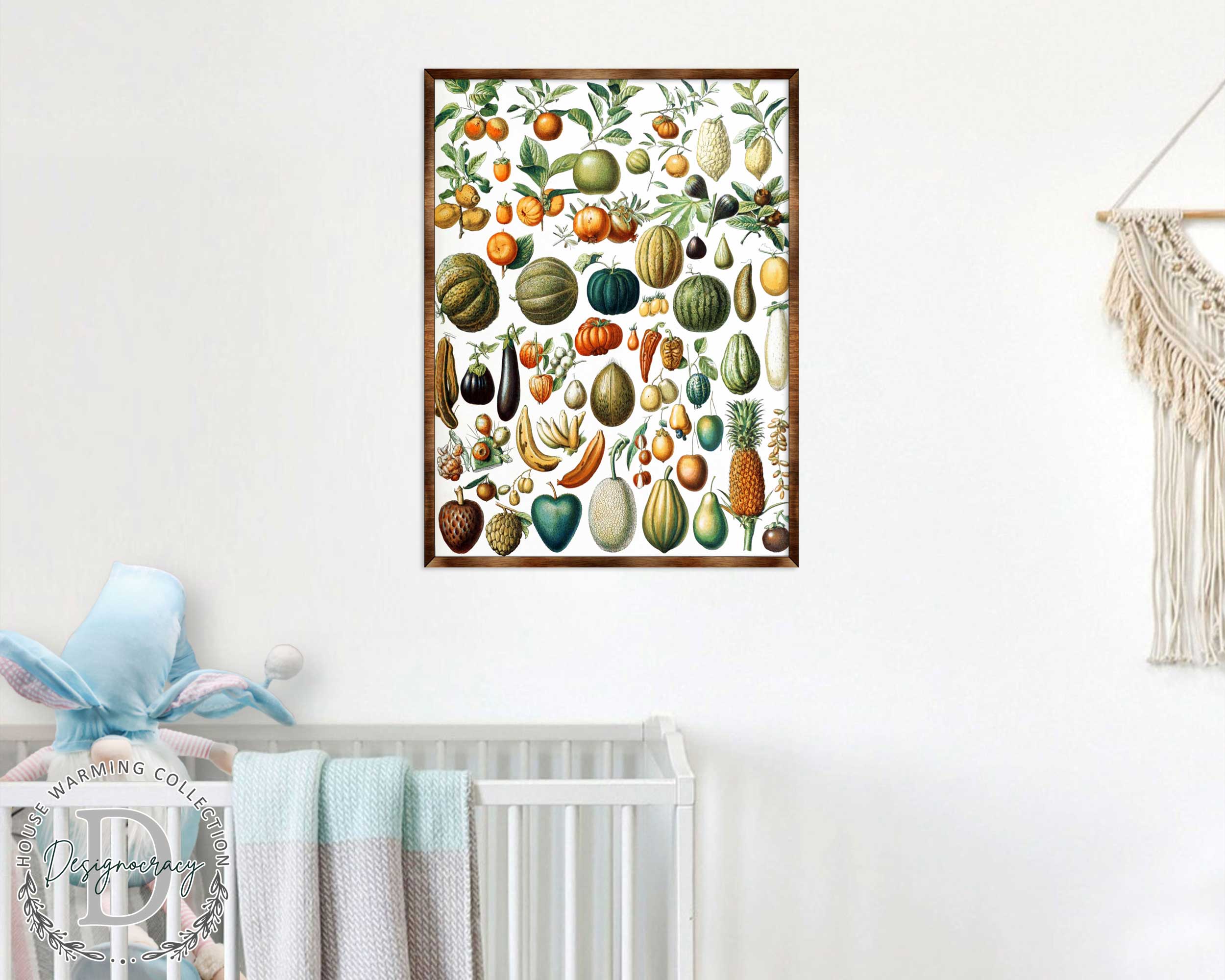 Fruit Montessori Wooden Poster - Kids Educational Poster - Homeschool I Classroom Decor - Aesthetic - 310224
