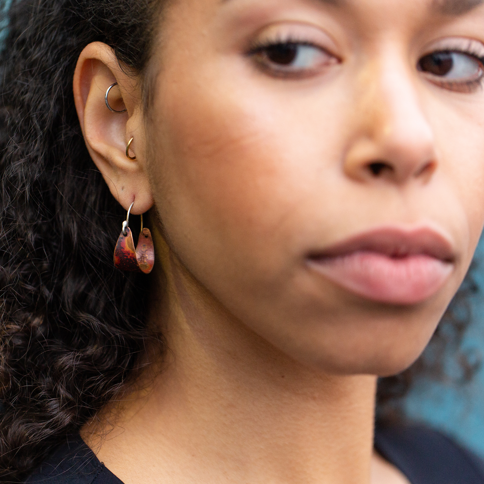 Wide Copper Hoops