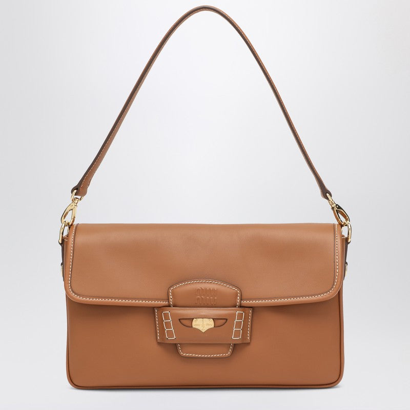 Miu Miu Cognac Leather Penny Purse Women