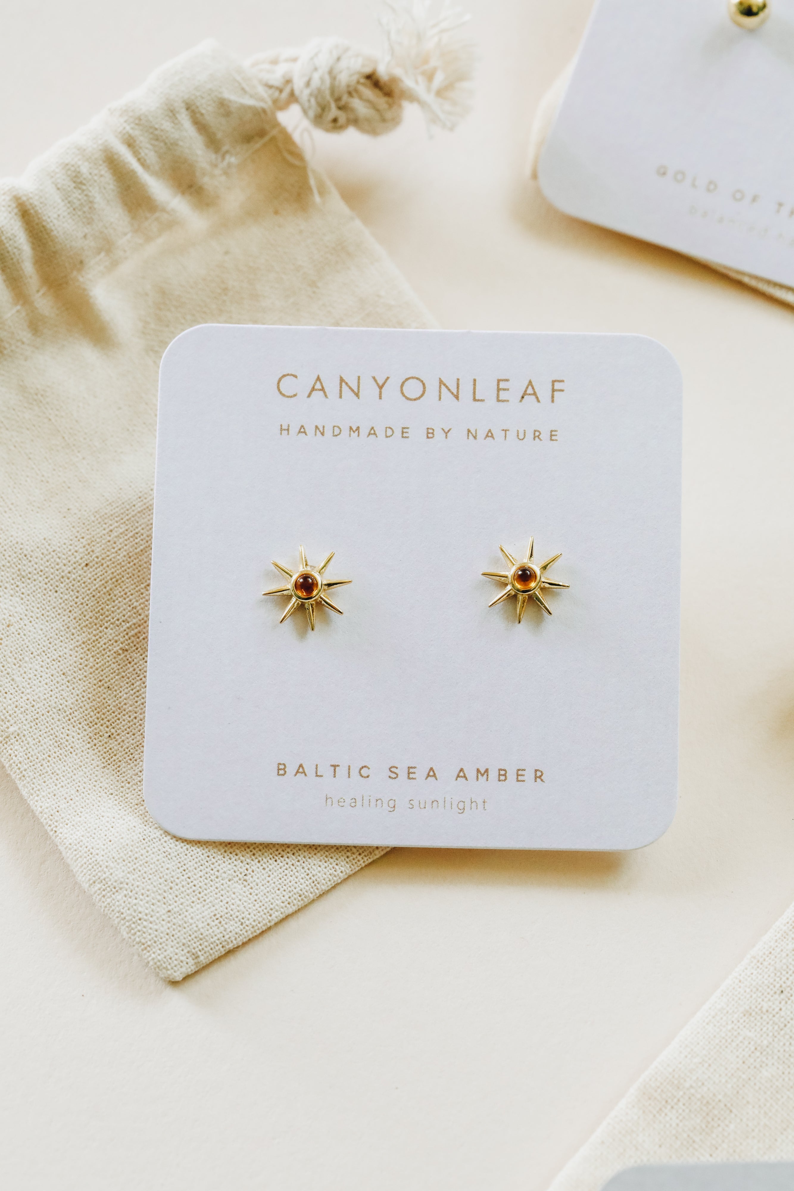18K Gold Vermeil + Baltic Sea Amber || Sunshine Earrings