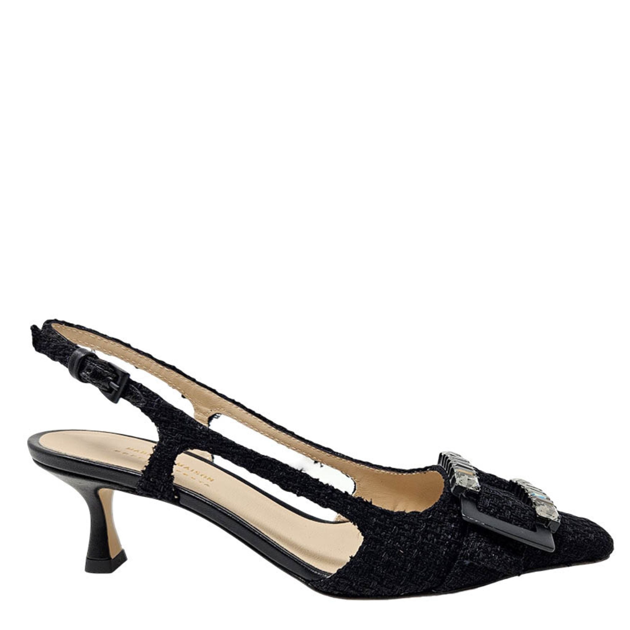 Atena Black Heel Slingback