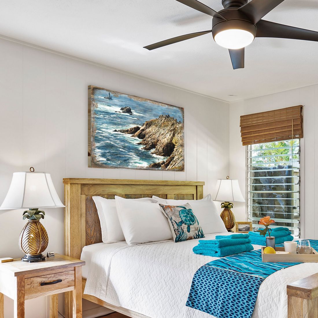 Ocean Cliff Wood Wooden Coastal Wall Art by Nature Wonders - Coastal Sea-Life Decor - 95240B