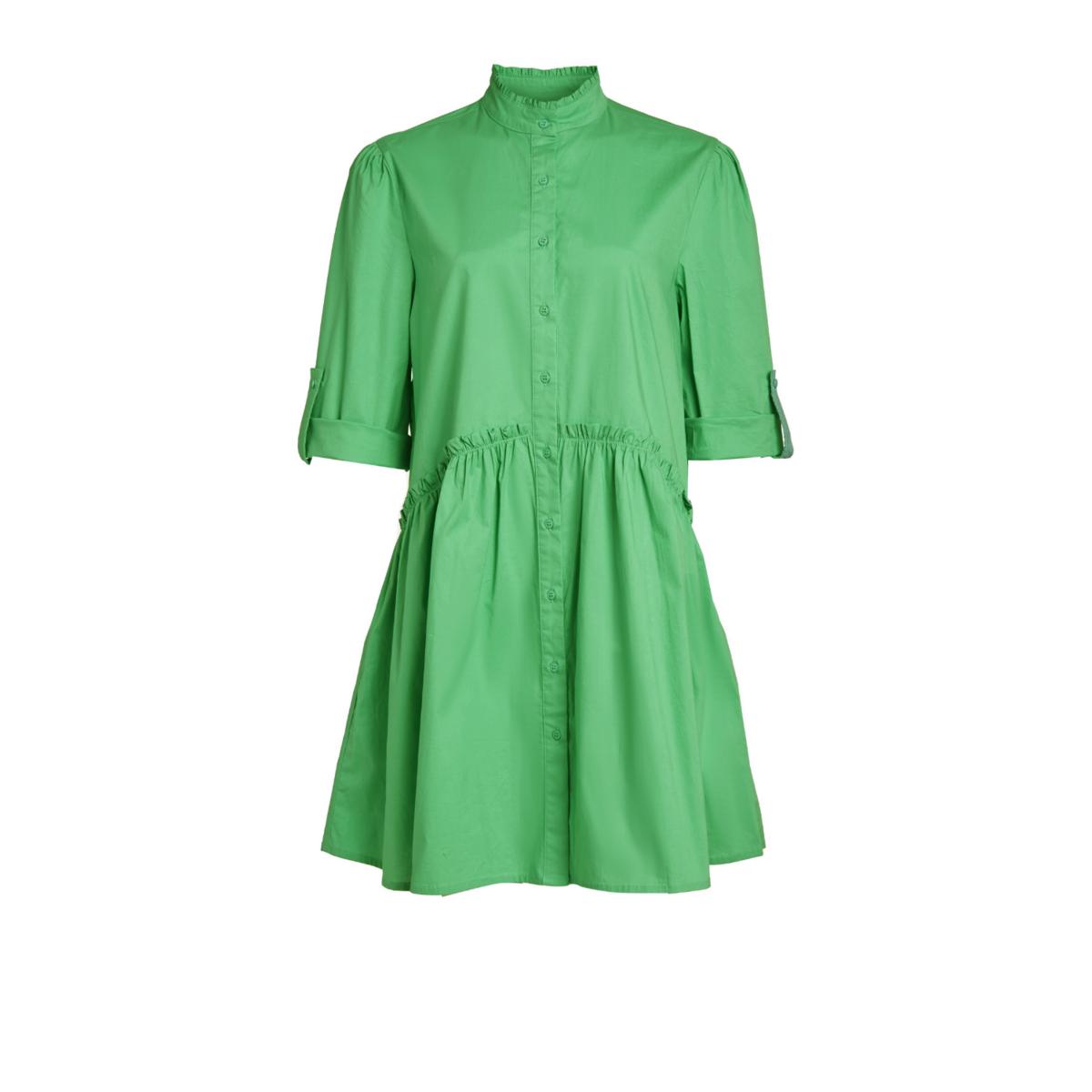 Cammie Ruffle Shirt Dress - Garden Green