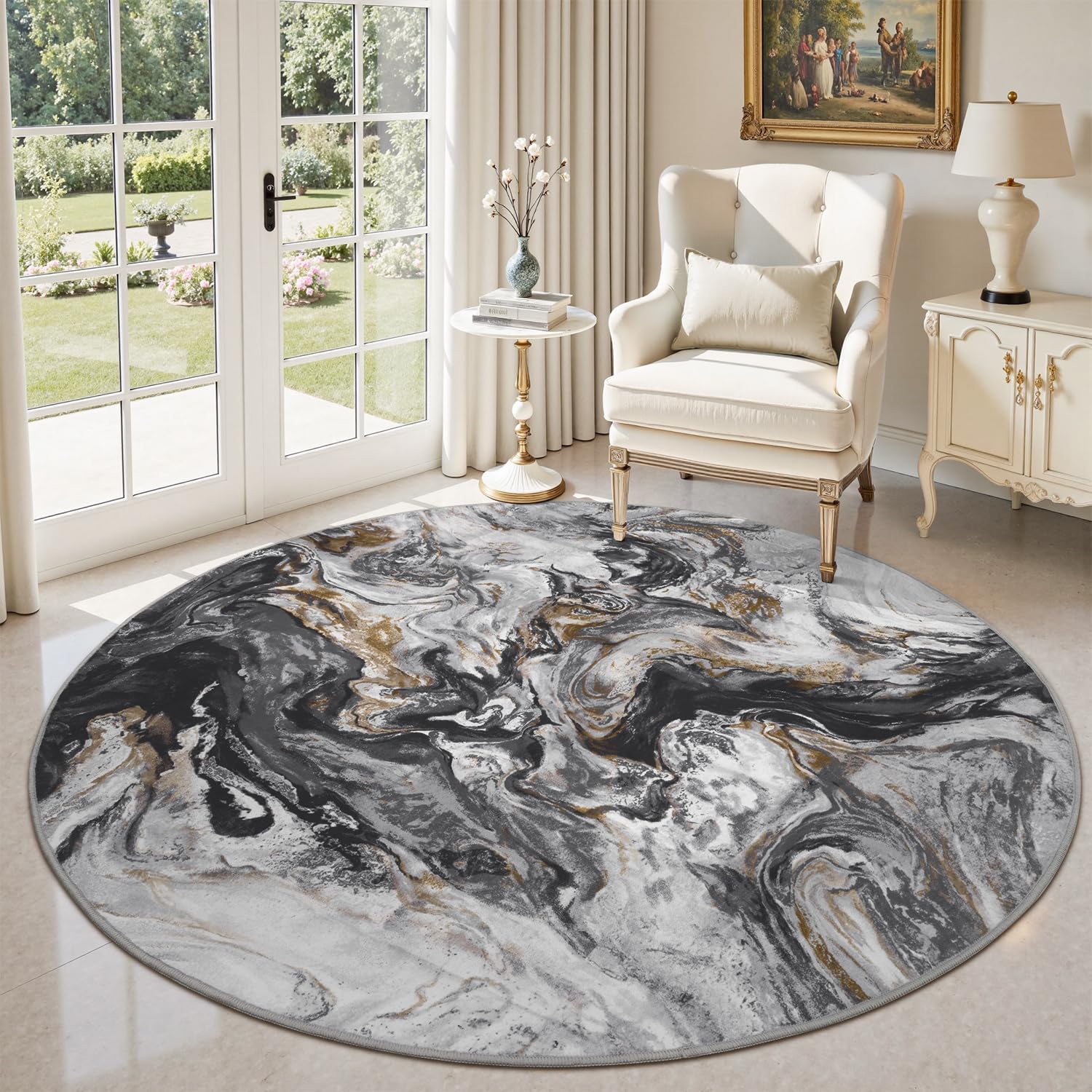 5x7 Area Rugs for Living Room, Modern Abstract Rug for Bedroom, Contemporary Machine Washable Rug, Large Stain Resistant Carpet for Dining Room Playroom Home Office, Pet & Kids Friendly