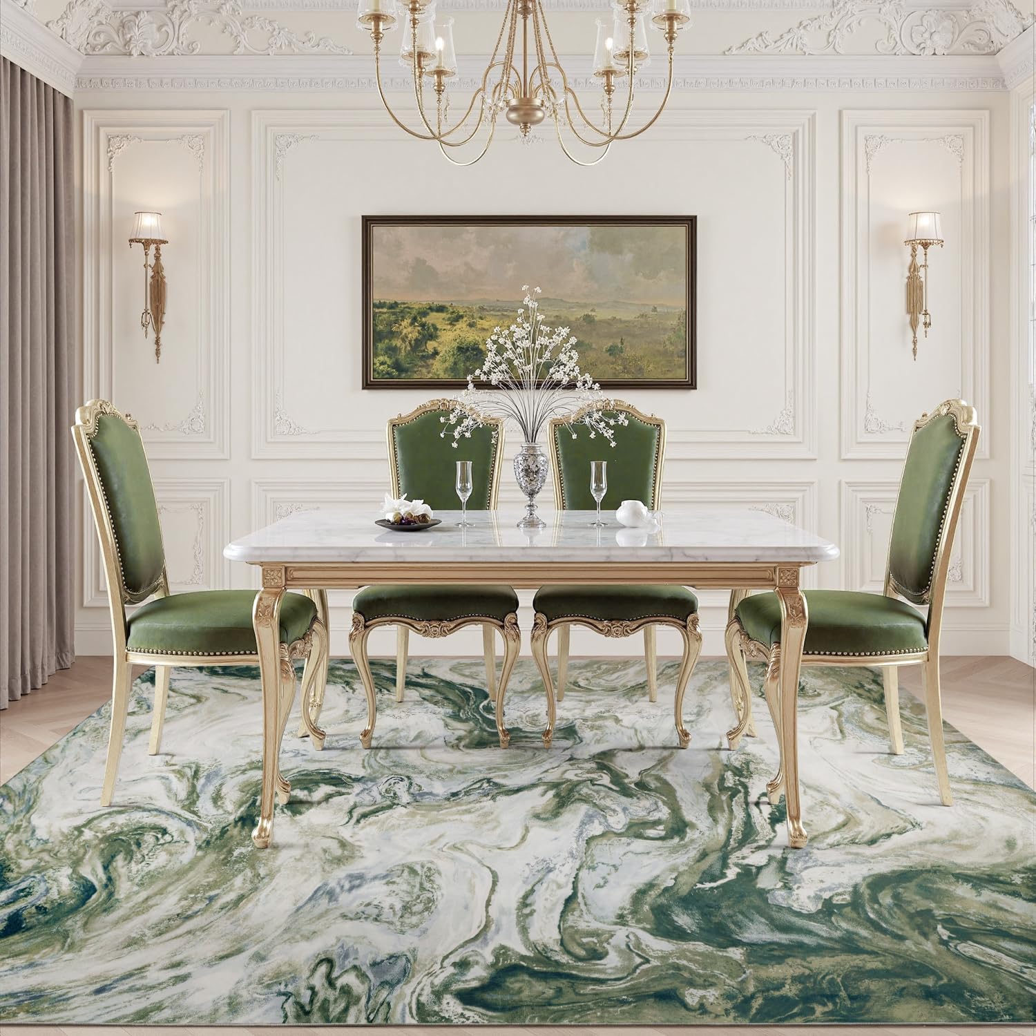 5x7 Area Rugs for Living Room, Modern Abstract Rug for Bedroom, Contemporary Machine Washable Rug, Large Stain Resistant Carpet for Dining Room Playroom Home Office, Pet & Kids Friendly