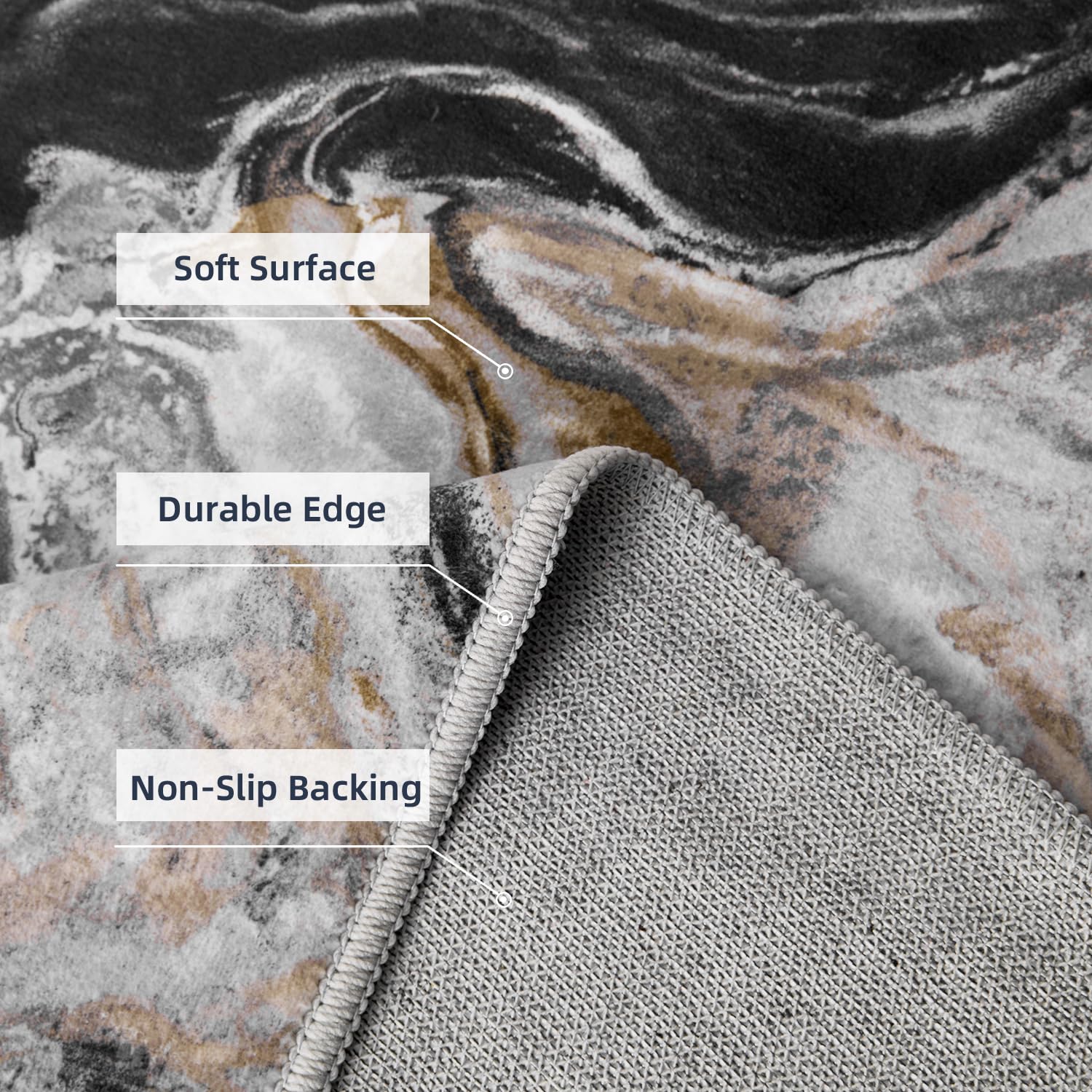 5x7 Area Rugs for Living Room, Modern Abstract Rug for Bedroom, Contemporary Machine Washable Rug, Large Stain Resistant Carpet for Dining Room Playroom Home Office, Pet & Kids Friendly