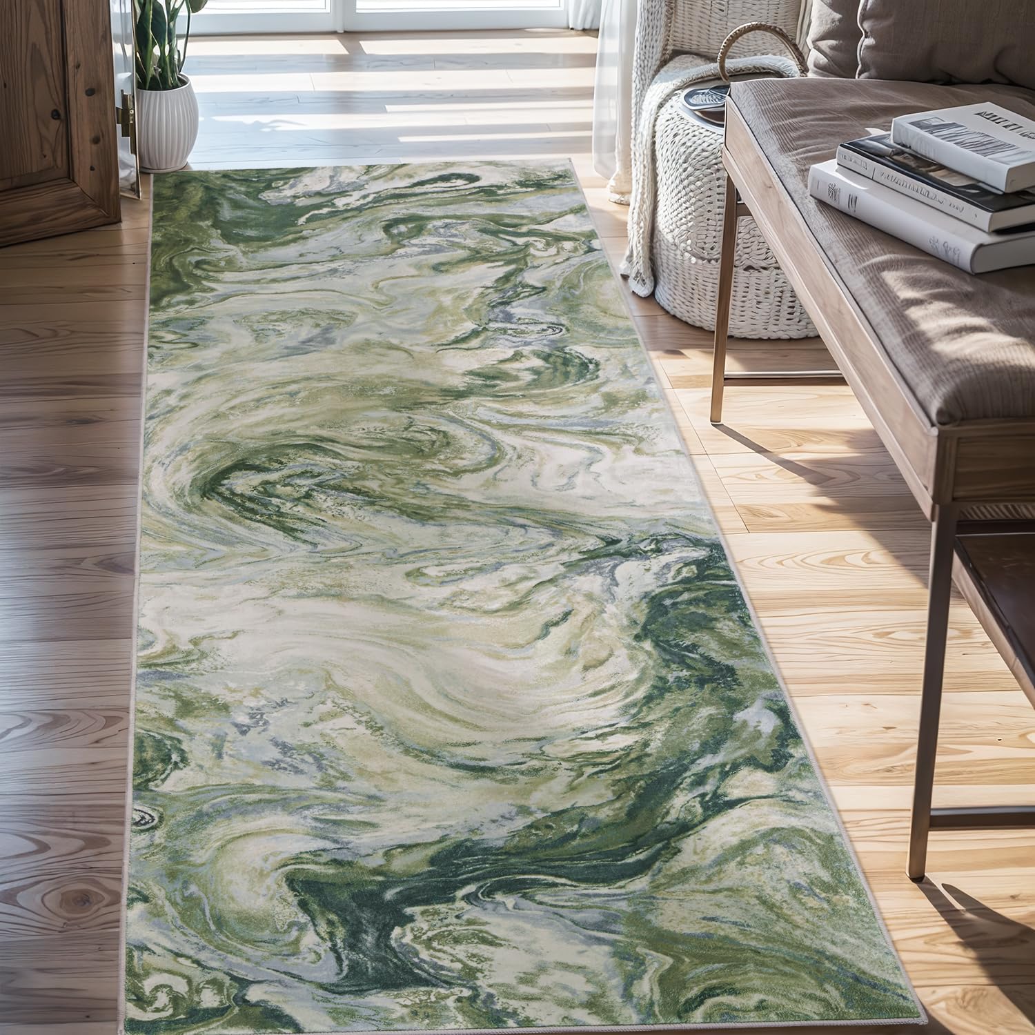 5x7 Area Rugs for Living Room, Modern Abstract Rug for Bedroom, Contemporary Machine Washable Rug, Large Stain Resistant Carpet for Dining Room Playroom Home Office, Pet & Kids Friendly