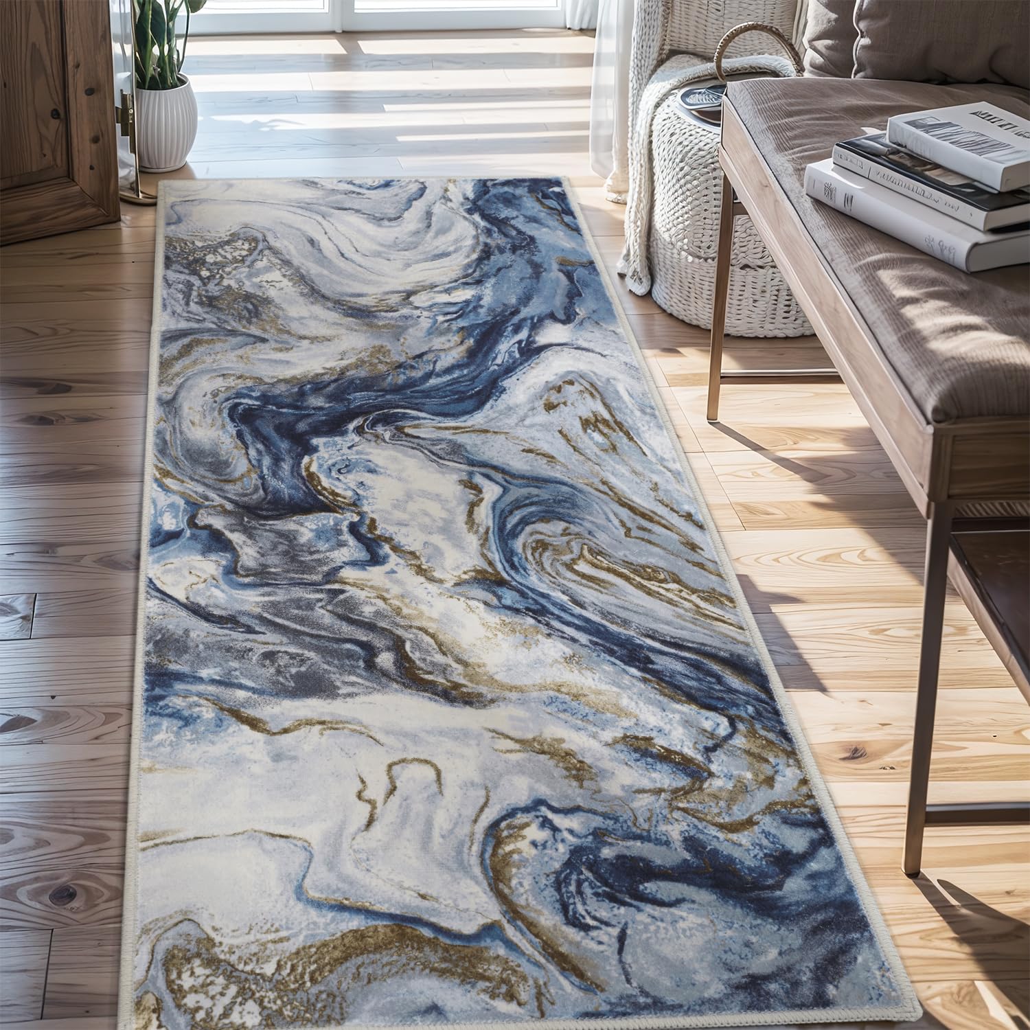 5x7 Area Rugs for Living Room, Modern Abstract Rug for Bedroom, Contemporary Machine Washable Rug, Large Stain Resistant Carpet for Dining Room Playroom Home Office, Pet & Kids Friendly