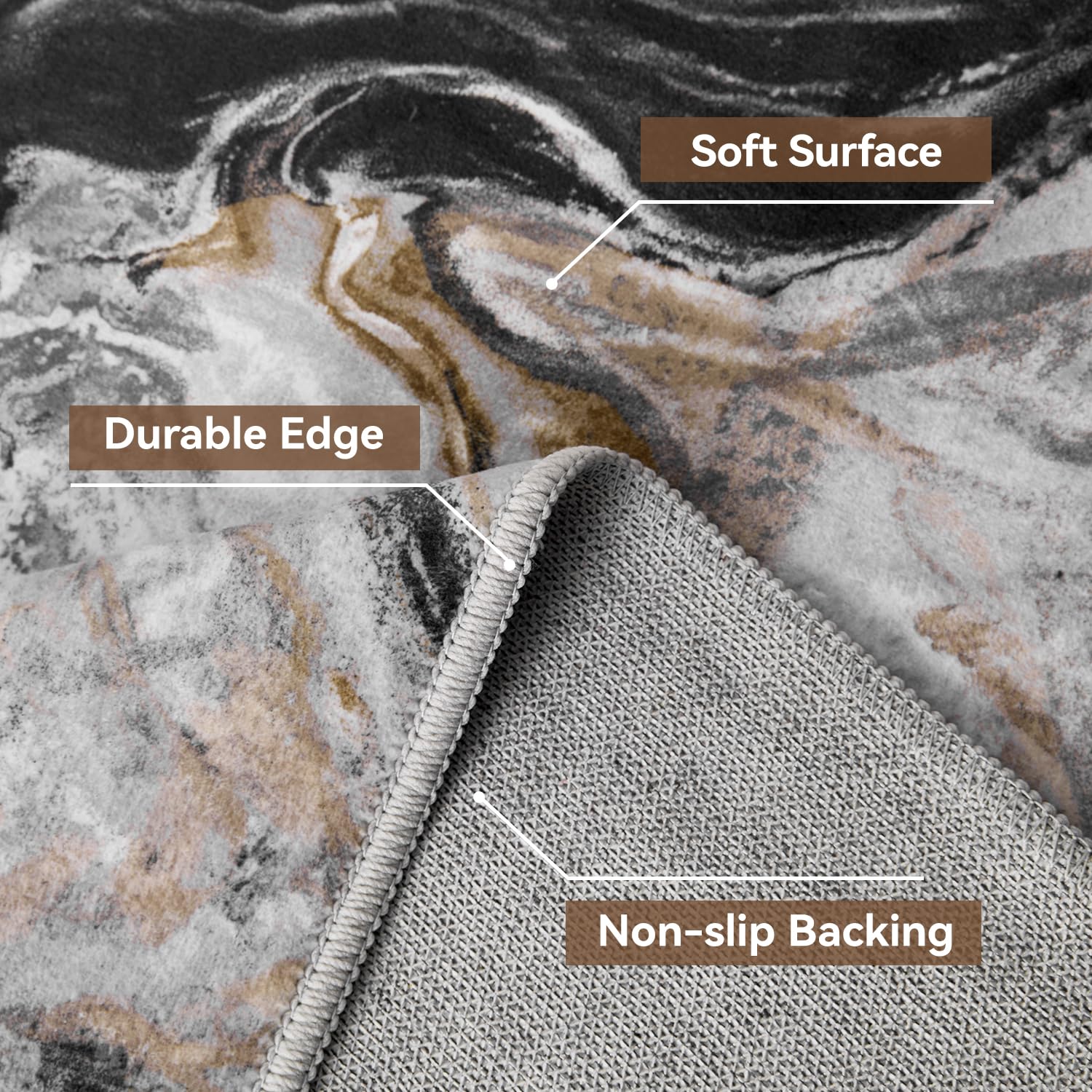 5x7 Area Rugs for Living Room, Modern Abstract Rug for Bedroom, Contemporary Machine Washable Rug, Large Stain Resistant Carpet for Dining Room Playroom Home Office, Pet & Kids Friendly