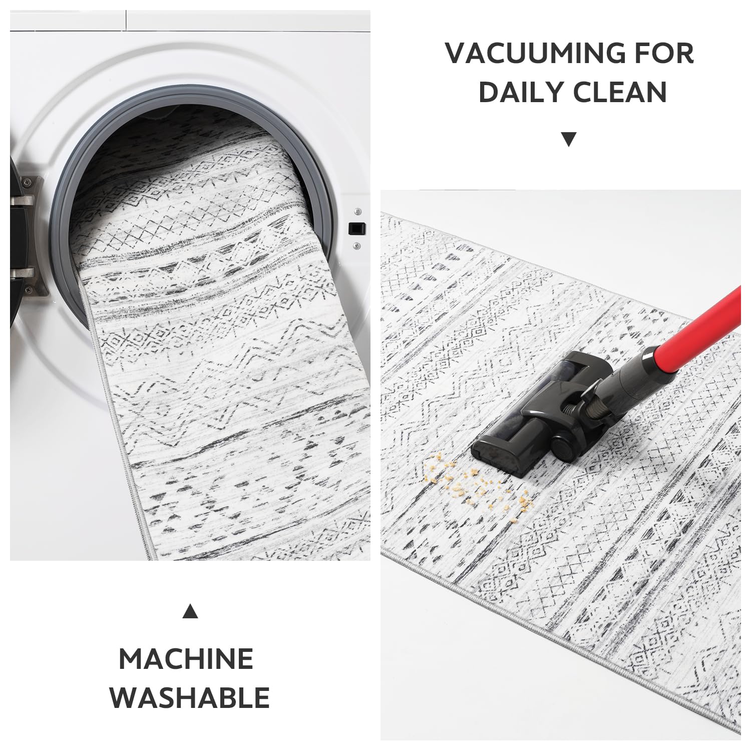 5x7 Area Rugs - Soft, Washable Neutral Boho Carpet for Living, Bedroom, Dining & Play Rooms - Indoor Brown