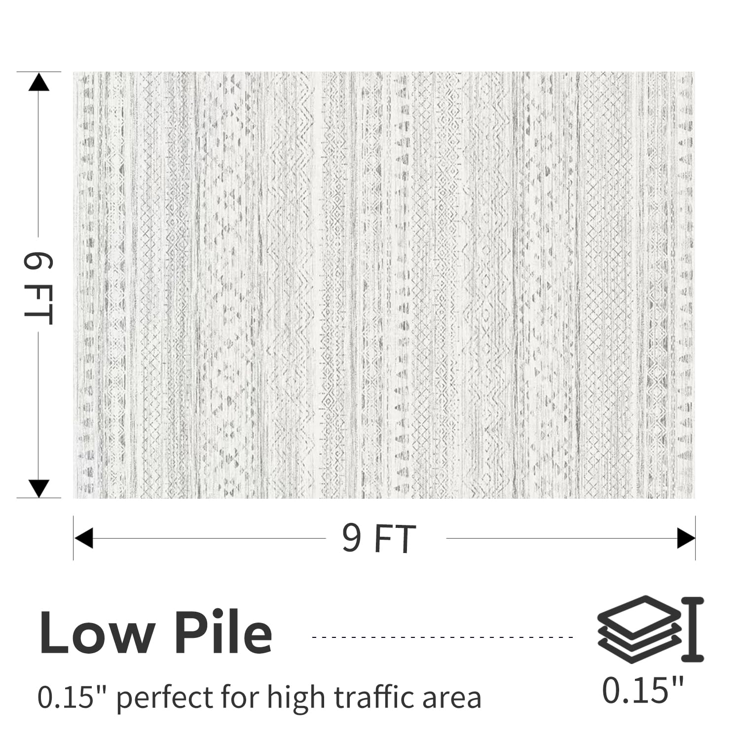 5x7 Area Rugs - Soft, Washable Neutral Boho Carpet for Living, Bedroom, Dining & Play Rooms - Indoor Brown