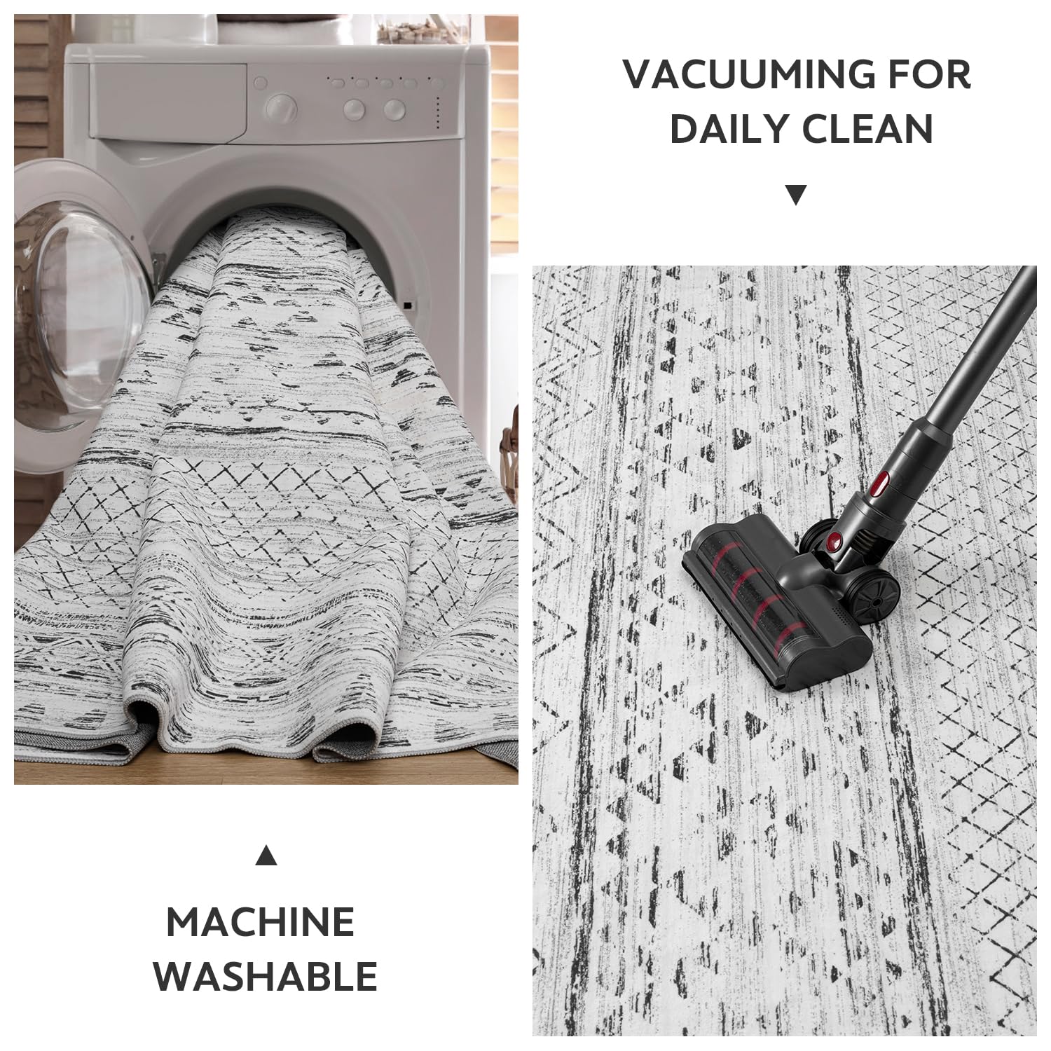 5x7 Area Rugs - Soft, Washable Neutral Boho Carpet for Living, Bedroom, Dining & Play Rooms - Indoor Brown