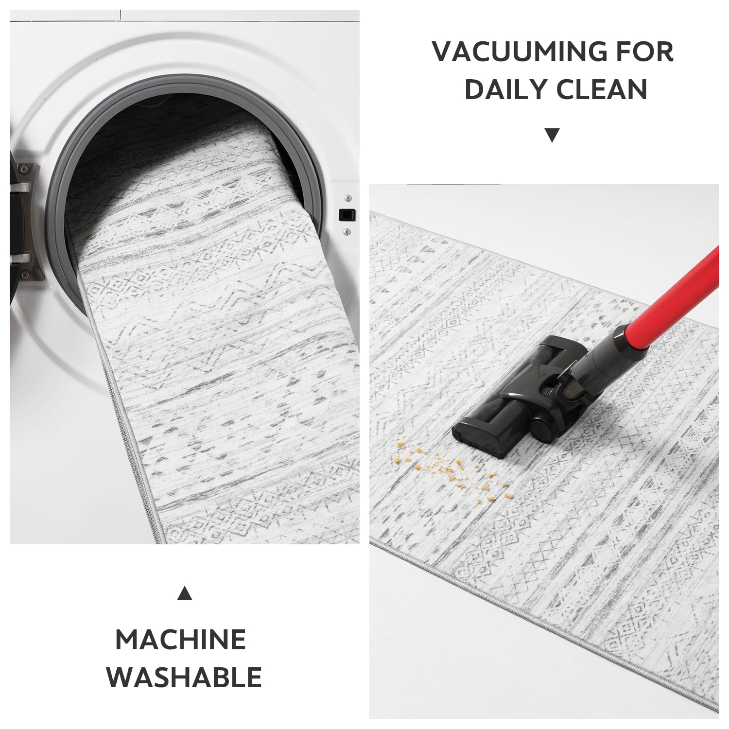 5x7 Area Rugs - Soft, Washable Neutral Boho Carpet for Living, Bedroom, Dining & Play Rooms - Indoor Brown