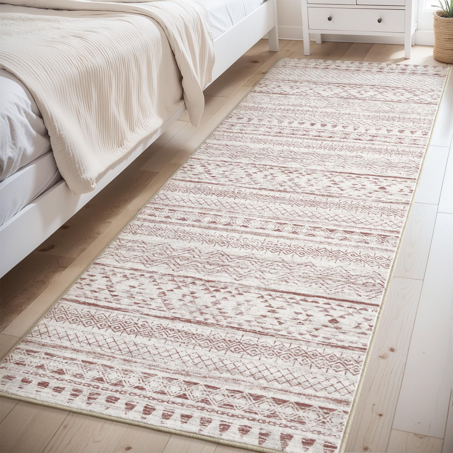 5x7 Area Rugs - Soft, Washable Neutral Boho Carpet for Living, Bedroom, Dining & Play Rooms - Indoor Brown