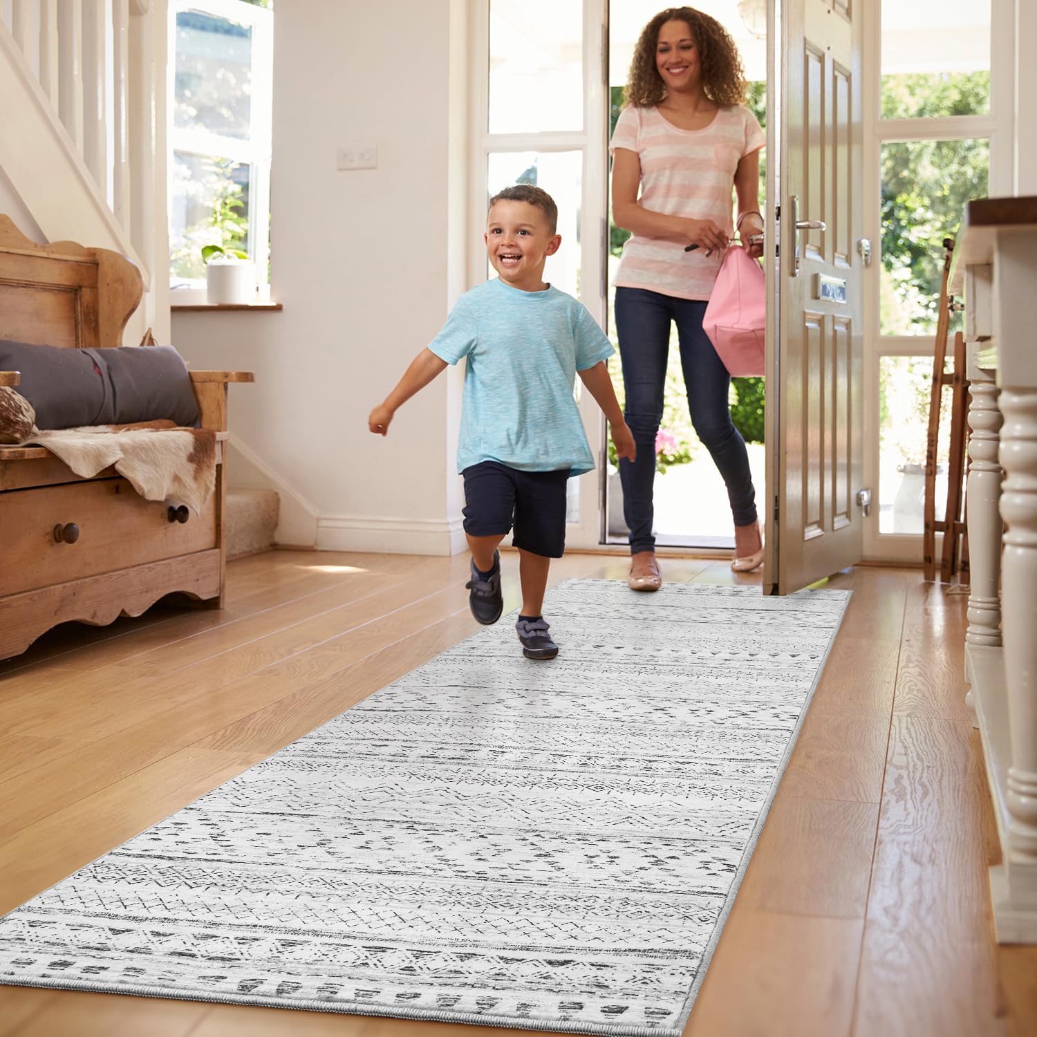 5x7 Area Rugs - Soft, Washable Neutral Boho Carpet for Living, Bedroom, Dining & Play Rooms - Indoor Brown