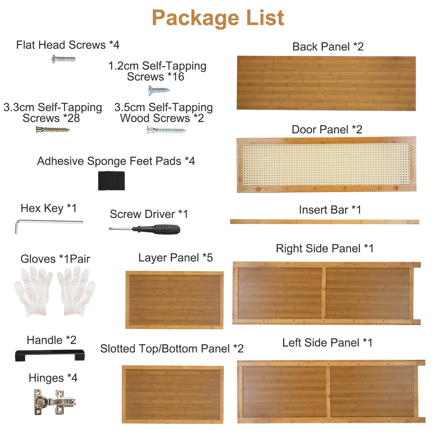 6-Tier Shoe Cabinet with Bamboo Shoe Rack Freestanding Shoe Organizer with 2 Hollow Doors and Handles 154lbs Max Load for Closet Hallway Living Room