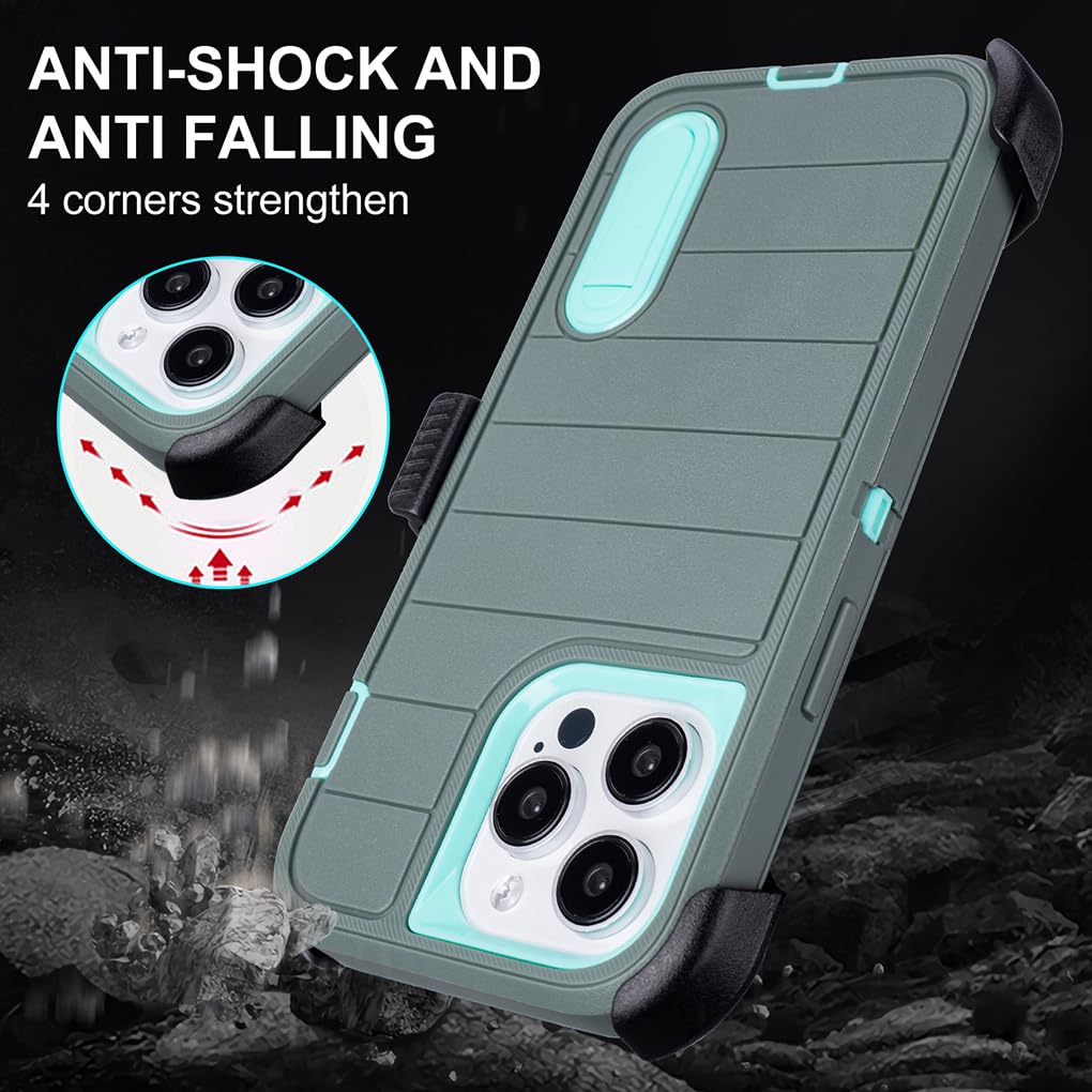 Phone Cases for iPhone 12 Pro Max Case Black with Belt Clip,3 Layers of Sturdy,Military Grade Shockproof ProMax Holster Protective Cases for Heavy Duty iPhone 12 Pro Max Phone Case Black Blue