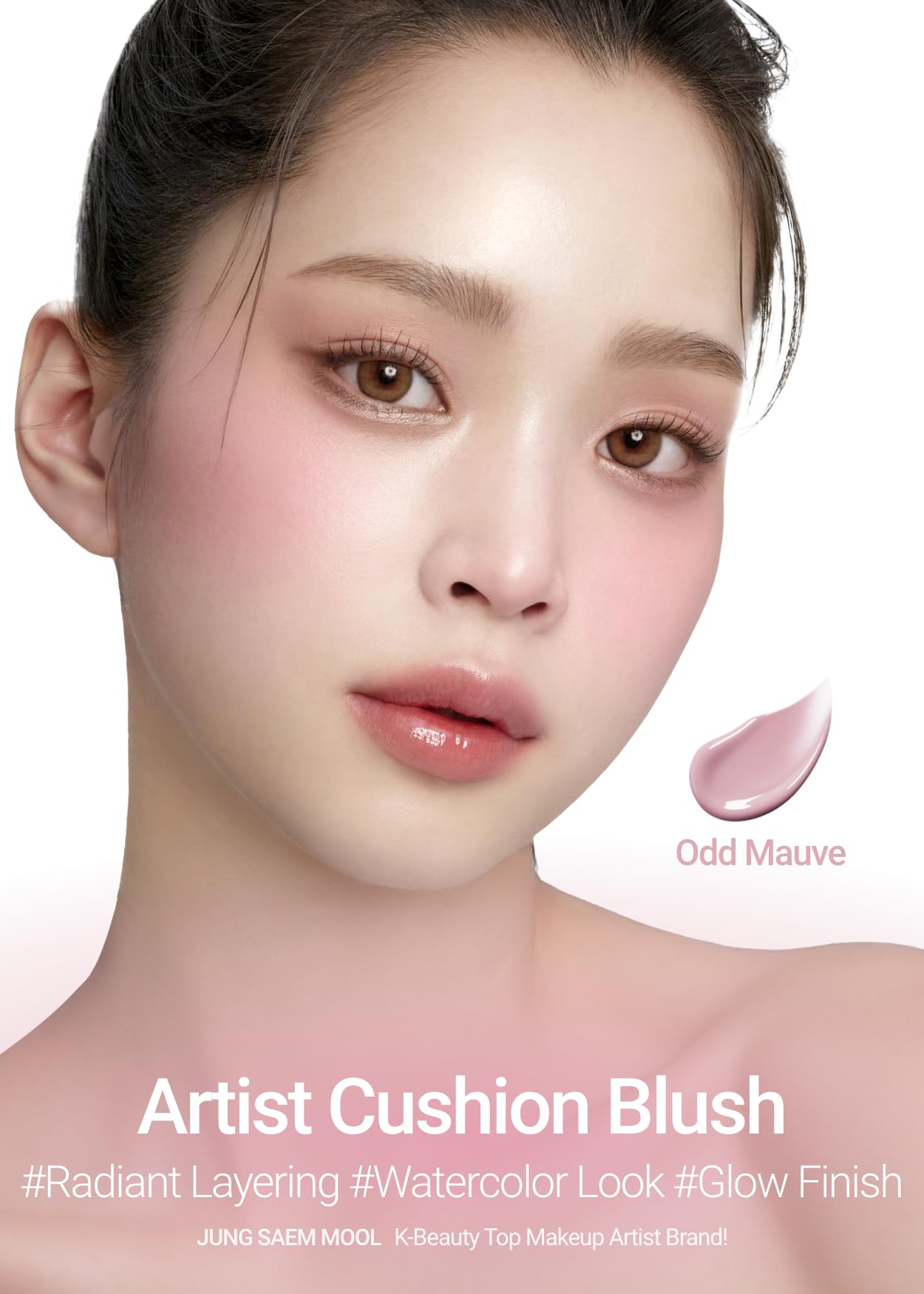 JUNGSAEMMOOL Artist Cushion Blush (Dewy Coral) | Easy to Blend, Lightweight, Hydrating Korean Makeup Cushion Blush for Dewy & Glowing Cheeks
