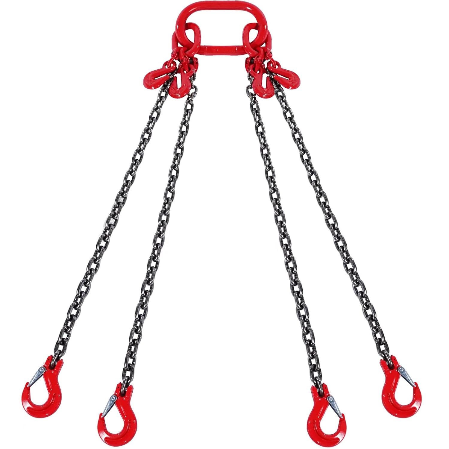 VEVOR Chain Sling, 5/16 Inch X 5 Ft Lifting Chains with Hooks, G80 Engine Chain Hoist Lifts, 11000LBS Lifting Sling Chains for Engine Hoist, Engine Lift Chain 5T with 4 Leg Grab Hooks and Adjusters