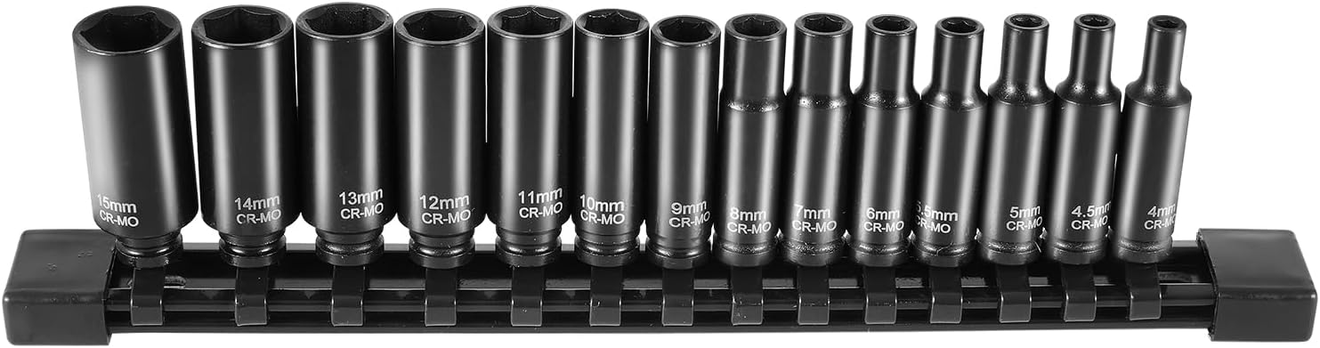 VEVOR Impact Socket Set 3/4 Inches 29 Piece Impact Sockets, 6-Point Sockets, Rugged Construction, CR-M0, 3/4 Inches Drive Socket Set Impact SAE 3/4 inch - 2-1/2 inch, with a Storage Cage