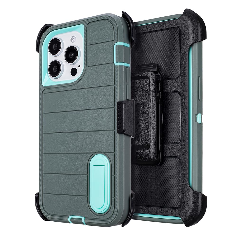 Phone Cases for iPhone 12 Pro Max Case Black with Belt Clip,3 Layers of Sturdy,Military Grade Shockproof ProMax Holster Protective Cases for Heavy Duty iPhone 12 Pro Max Phone Case Black Blue