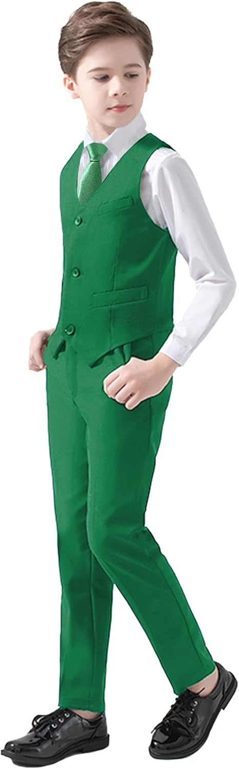 Boys Suits 5 Piece Slim Fit Suit for Kids Formal Ring Bearer Suits
