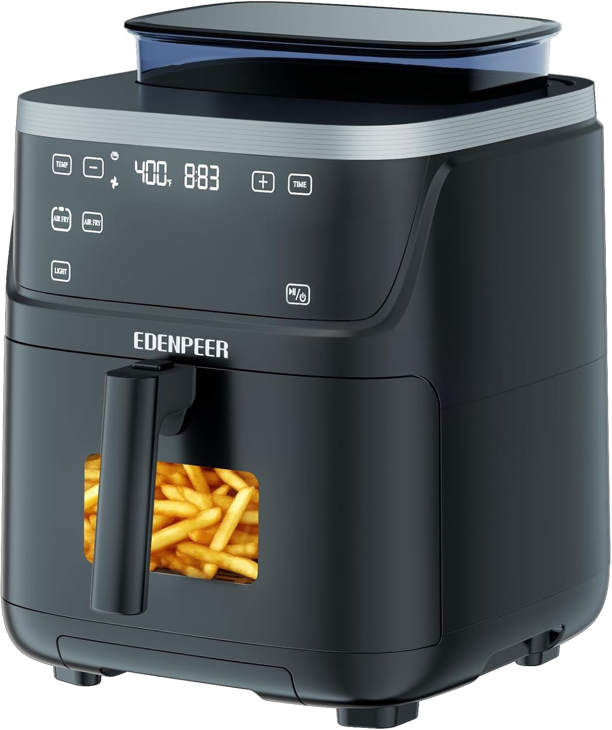 Extra Large Air Fryer,11-IN-1 6 QT 450F Air Fryer with Superior Airflow, Dual Heat Source Technology, Smart Digital Wide Fryer with PFAS Free Basket, Fits a 12" Pizza or 33 Chicken Wings