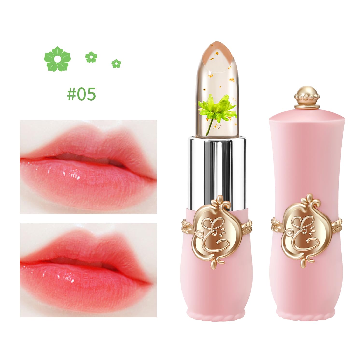 6 Pcs/Set Flower Jelly Lipstick Set Temperature Change Moisturizer Long Lasting Nutritious Balm Magic Color Change Lip Gloss